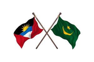 Antigua and Barbuda versus Mauritania Two Country Flags photo