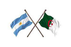 argentina contra argelia dos banderas de pais foto