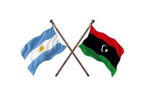 Argentina versus Libya Two Country Flags photo