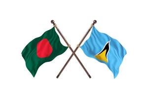 Bangladesh versus Saint Lucia Two Country Flags photo