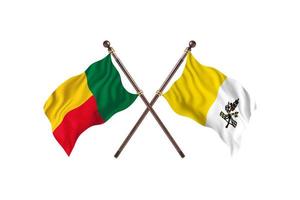 Benin versus Holy See Two Country Flags photo