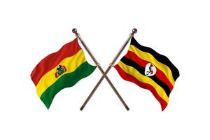 Bolivia versus Uganda Two Country Flags photo