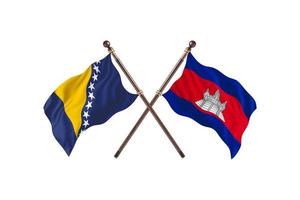 Bosnia versus Cambodia Two Country Flags photo