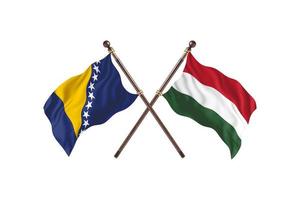 bosnia contra hungría dos banderas de países foto