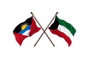 Antigua and Barbuda versus Kuwait Two Country Flags photo