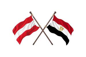 Austria versus Egypt Two Country Flags photo