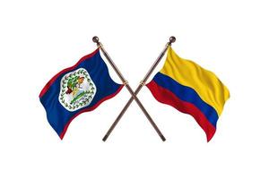 Belize versus Colombia Two Country Flags photo