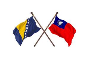 Bosnia versus Taiwan Two Country Flags photo