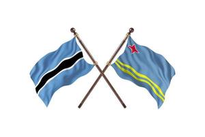 Botswana versus Aruba Two Country Flags photo