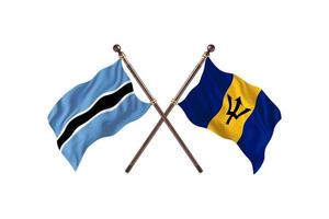 Botswana versus Barbados Two Country Flags photo