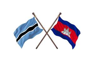 Botswana versus Cambodia Two Country Flags photo