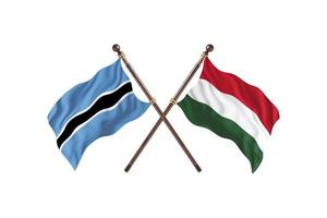 botswana contra hungría dos banderas de países foto