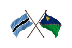 Botswana versus Namibia Two Country Flags photo