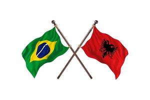 Brazil versus Albania Two Country Flags photo