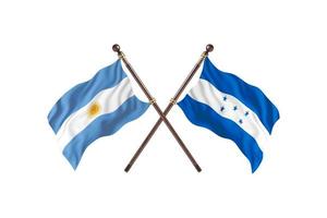 argentina contra honduras dos banderas de pais foto