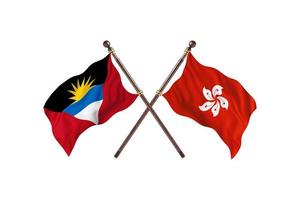 antigua y barbuda versus hong kong dos banderas de países foto