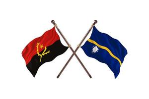 angola contra nauru dos banderas de países foto