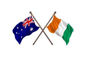 Australia versus Cote d'Ivoire Two Country Flags photo