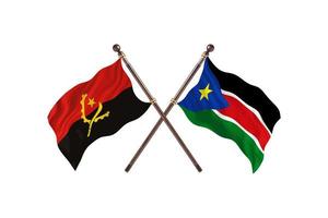 Angola versus South Sudan Two Country Flags photo