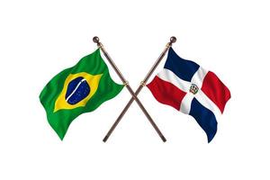 Brazil versus Dominican Republic Two Country Flags photo