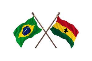 brasil contra ghana dos banderas de países foto