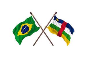 brasil contra república centroafricana dos banderas de países foto