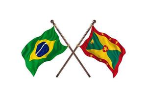 Brazil versus Grenada Two Country Flags photo