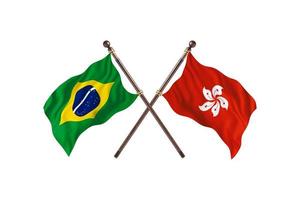 Brazil versus Hong Kong Two Country Flags photo