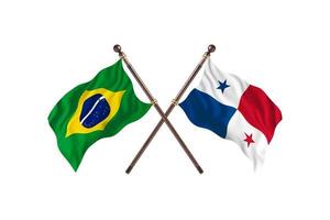 brasil contra panamá dos banderas de países foto