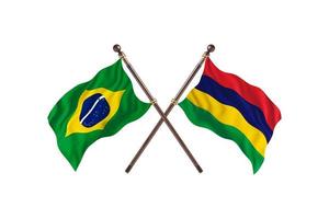 Brazil versus Mauritius Two Country Flags photo