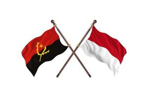 Angola versus Indonesia Two Country Flags photo