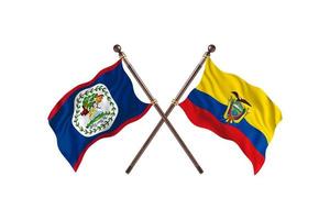 belice contra ecuador dos banderas de países foto