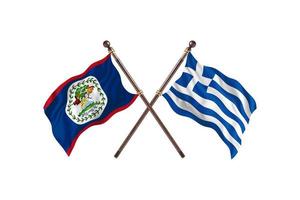 Belize versus Greece Two Country Flags photo