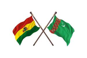 bolivia contra turkmenistán dos banderas de países foto