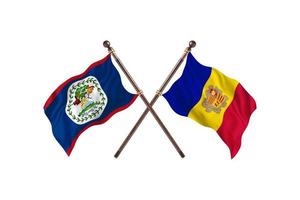 Belize versus Andorra Two Country Flags photo