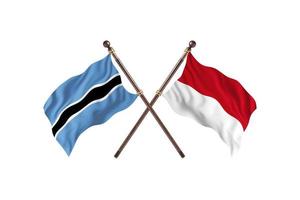 botswana contra indonesia dos banderas de países foto