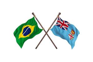 Brazil versus Fiji Two Country Flags photo