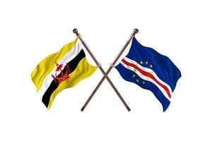 Brunei versus Cabo Verde Two Country Flags photo