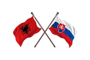 Albania versus Slovakia Two Country Flags photo