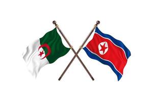 Algeria versus North Korea Two Country Flags photo