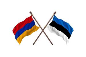 Armenia versus Estonia Two Country Flags photo