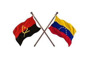 Angola versus Venezuela Two Country Flags photo