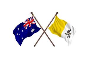 Australia versus Holy See Two Country Flags photo