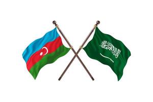 Azerbaijan versus Saudi Arabia Two Country Flags photo