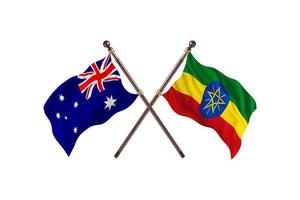 Australia versus Ethiopia Two Country Flags photo