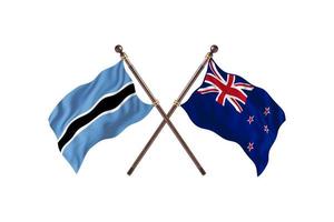 Botswana versus New Zealand Two Country Flags photo