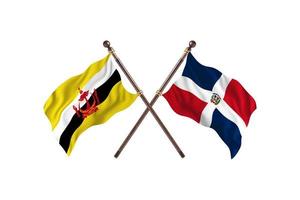 Brunei versus Dominican Republic Two Country Flags photo