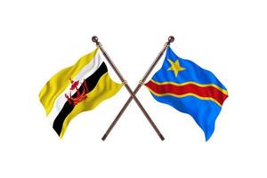 Brunei versus Democratic Republic Congo Two Country Flags photo