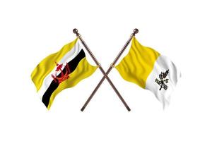 Brunei versus Holy See Two Country Flags photo