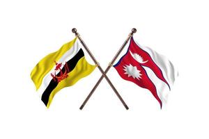 Brunei versus Nepal Two Country Flags photo